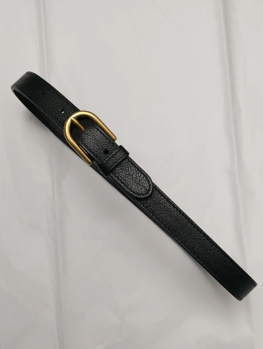 Gucci Black Leather Belt with Gold Buckle